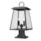 Z-Lite Broughton Outdoor Pier Mounted Fixture, 2-Light, 10.25 In.W x 21.25 In.H, Black/Clear Beveled 521PHMR-533PM-BK - alternate 1